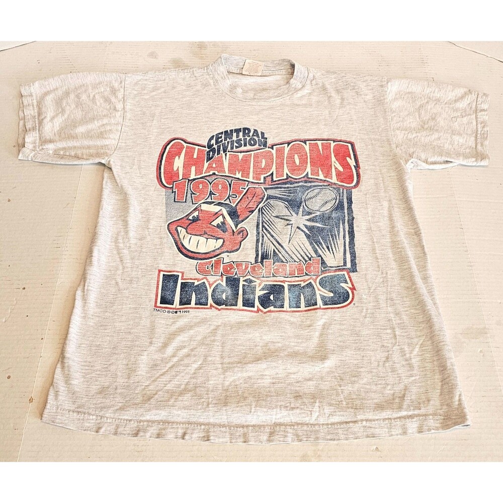VTG 1995 Cleveland Indians Central Division Champions 1995 T-Shirt Size: Large